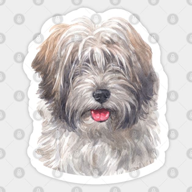 Tibetan Terrier Watercolor Art Sticker by doglovershirts